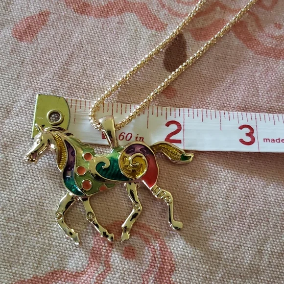Trotting Horse Set. Horse Earrings Horse Necklace Cowgirl Colorful Rodeo Pony - Picture 12 of 13